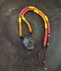 19th Century Burma Old Naga Bronze   Glass Bead Head Hunter Necklace