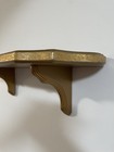Vintage Gold Toned Wooden Accent Wall Shelf W  Plate Groove