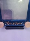 Travel Etch A Sketch Magic Screen 1991 Ohio Art  6 X 5 1 2    Vintage Glitter Blue