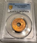 1956 H German East Africa 5 Cents  Pcgs Ms 65 Rd Top Pop  5 0   Choice Original