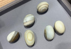 Ancient Banded Agate Bead Lot Of 6 Pieces     Rare   Authentic     20-30g Each