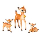 Vintage Style Reindeer Statue Set 3 Retro Xmas Deer Figurine Resin