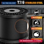 Black Stainless Steel Cable For Railing - 300ft 1 8  T316 Wire Rope