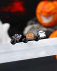 3pcs Halloween Flat Back Cartilage Earrings Stud  16g 6mm Black Helix Bk-6mm