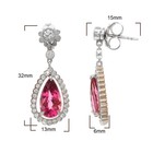 Natural Pink Tourmaline 6 42 Cts In Platinum   18kyg Earrings W 1 26cts Diamonds