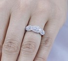 925 Sterling Silver Half Etinity Cz Engagement Ring Band Women Sz 2 5-15 Ml3357
