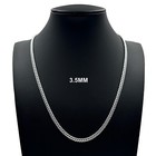 Mens 3 5mm Real 925 Solid Sterling Silver Miami Cuban Link Chain Necklace Unisex