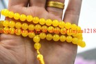 Natural 6mm Yellow Topaz Tibet Buddhist 108 Prayer Beads Mala Bracelet Necklace