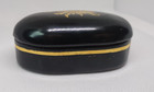 Vintage Wooden Lacquered Trinket Box Golden Edging And Branches With Leaves
