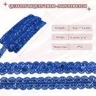 0 9 Inch X 7 Yards Sequins Beaded Lace Trim  Braid Trim Ribbon Dark Blue