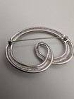 Vintage Signed Monet Silver-tone Modernist Abstract Swirl Brooch Pin