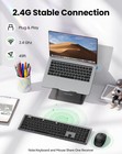Wireless Keyboard Mouse Combo Rechargeable Ultraslim 2 4g Pc Laptop Tv Grey
