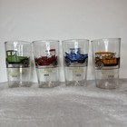 Vintage Hazel Atlas Set Of 4 Antique Auto Car Beverage Drinking Glasses