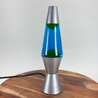 Lava The Original 11 5    Lava Lamp Yellow Wax Blue Liquid Silver Base   1924