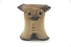 Vintage Mid Century Modern Style Handcrafted Studio Art Slab Pottery Owl