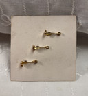 Trio Of Vintage Gold Plated Orchids Pins Enameled W Faux Pearls