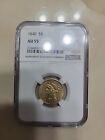Moneda  De Oro  5 Dollars  1840  Sertificada Usa Condici  n Ax  55