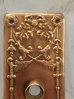 Antique Victorian Escutcheon Backplate Brass 2 Key Slots Floral Rope History Old