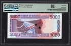 Sierra Leone 5000 Leones 27-4-1997 P21cs  specimen N 003  Unc Graded 64 Top Pop