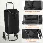 Foldable Stair Climbing Cart With Seat Tri Wheel Grocery Trolley Waterproof Bag