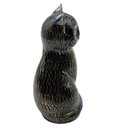 Vtg Chinese Cloisonne Cat Figurine Ornate Black Blue Brass
