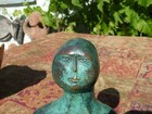 Vintage Mcm  man With A Motto Message  Signed Listed Robert William Hinds Bronze
