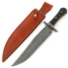 Custom Handmade Damascus Survival Large Hunting Bowie Knife 15 Inch Full Tang