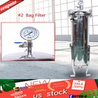 2  Npt Bag Filter Housing 150 Psi 304 Stainless Steel In out  2 Bag With Mesh 