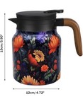 Floral Stainless Steel Insulated Teapot With Infuser Tea Pot Thermal Carafe