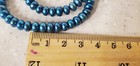 2 Metallic Blue Freshwater Pearl Stretch Bracelets 8  Beaded 4-5mm Lot