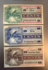 Three Military Payment Certificates Series 661    5 10 25 Cents