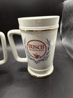 Vintage Busch Bavarian Beer Ceramic Stein Mugs Set Of 2 Gold Rim As-is