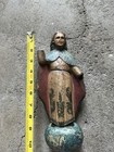 Antique Folk Art Spanish Hand Carved Polychrome Santo Sculpture Christianity