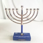 Traditional Menorah Silver Tone Rite Lite Jewish Judaica Festival Of Lights New
