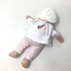 Bonikka Plush Soft Baby Doll Pink Leggings White Dress Hat 9  Toy