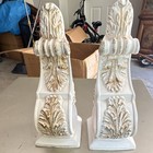 Victorian Wood Corbels Pair White With Gold Accents Ornate Decorative