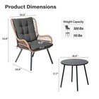 3pc Outdoor Bistro Set  Patio Furniture With Table Thick Cushions Lawn Garden