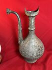 Antique Ottoman Copper Bronze Jug Pitcher Ibrik Islamic Handmade Large Unique
