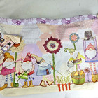 Emma Ball Crafting Gnomes Cotton Drawstring Tote Knitting Project Bag Cloth
