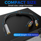 6 35mm To 2rca Audio Cable 6 35mm 1 4 Inch Female Trs To Stereo Dual Rca Male Y