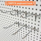 100 Pack Peg Board Hooks  4 Inch Stainless Steel Pegboard Hooks  Shelving Dis   