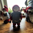 Vtg Ljungstroms Tomte Swedish Wooden Gnome Figurine Red 7  Axe And Wood