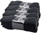3 6 12 Pairs Mens Black Sports Athletic Work Crew Cotton Socks Size 9-11 10-13