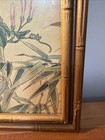 Vintage Birds And Bloooms Asian Bamboo Framed Artwork 18    By 14   
