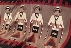 Vintage Navajo Style Yei Bi Chai Woven Wool Rug 42 X 67
