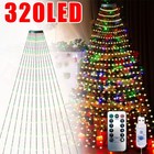 320led Waterfall Light Christmas Tree Fairy String Lights Waterproof Party Decor