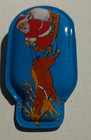 Vintage Tin Litho Christmas  Santa Claus Sleigh And Reindeer Clicker Noisemaker