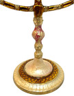 Vintage Judaica Menorah Lamp Enameled Jeweled Brass Judaism Jewish Hebrew Israel