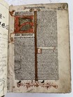 1486 Illuminated Medieval Bible Rare Manuscript Vellum Fine Binding Incunable