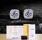 1 0 Ct Moissanite Square Halo Stud Earrings 925 Silver Hip Hop Mens Ladies Iced